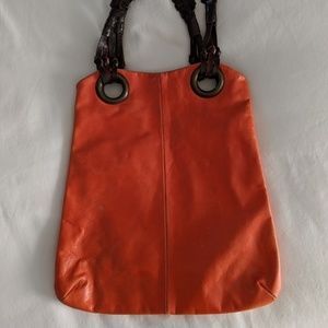 Orange Leather Small Purse